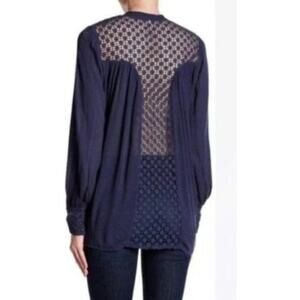 Free People / The Best Button Down Shirt / Boho Crochet Lace Top